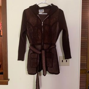 Vintage Suede hooded jacket.